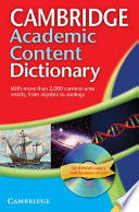 Cover of Cambridge Academic Content Dictionary Reference Book with CD-ROM