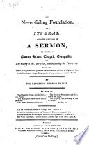 Cover of The Never-Failing Foundation, and Its Seal: Being the Substance of a Sermon, Preached at Queen Street Chapel, Cheapside, on the Ending of the Year 1809, and Beginning the Year 1810. Being the Tenth Midnight Sermon, Etc