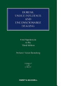Cover of Duress, Undue Influence and Unconscionable Dealing. First Supplement