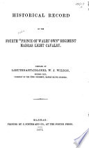 Cover of Historical Record of the Fourth "Prince of Wales' Own" Regiment, Madras Light Cavalry