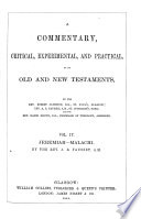 Cover of A Commentary, Critical, Experimental, and Practical, on the Old and New Testaments, by the Rev. R. Jamieson, Rev. A. R. Fausset ... and the Rev. David Brown. [With the Text.]