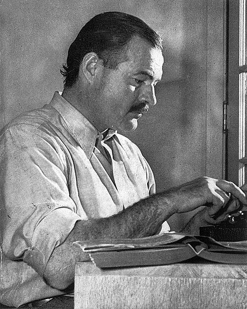 Ernest Hemingway by Lloyd Arnold, Public domain, via Wikimedia Commons Ernest Hemingway
