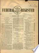 Cover of Federal Register