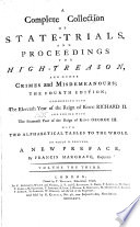 Cover of A Complete Collection of State-trials, and Proceedings for High-treason, and Other Crimes and Misdemeanours