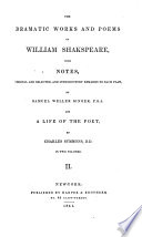 Cover of The Dramatic Works and Poems of William Shakspeare