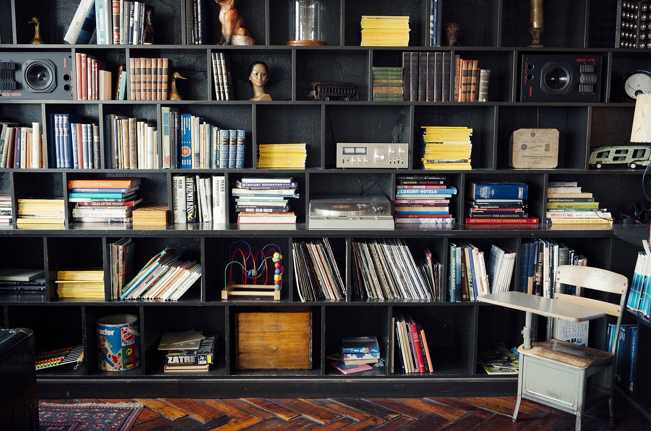 Photo via Pexels/Pixabay Books on a shelf