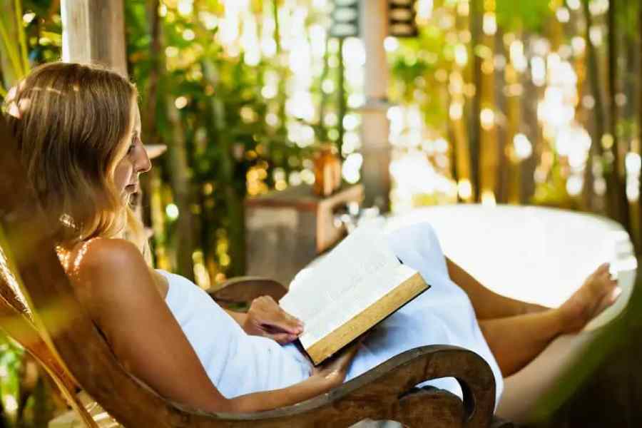 Reading by the window